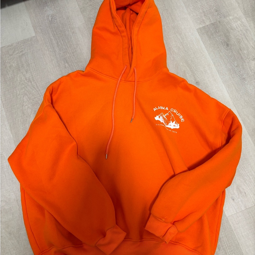 Yesstyle Orange Graphic Oversized Hoodie